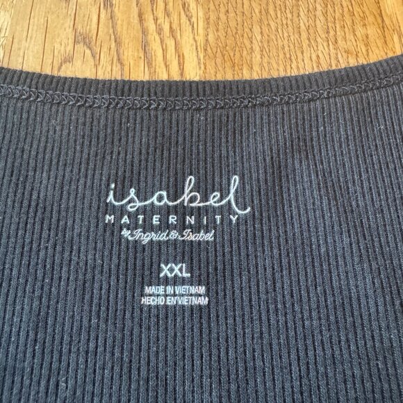 Isabel Maternity Black Ribbed Tank Top Size XXL - Picture 2 of 6